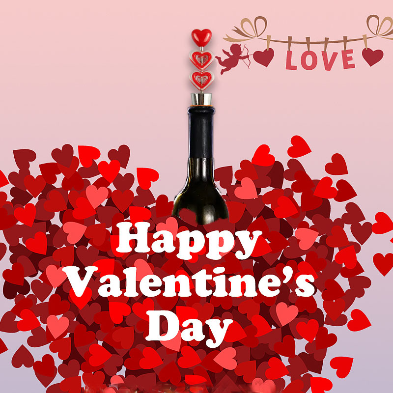 Wholesale Festive Valentine's Day Wine Stopper with DIY Beadable items Long Rod – heart shape Decora