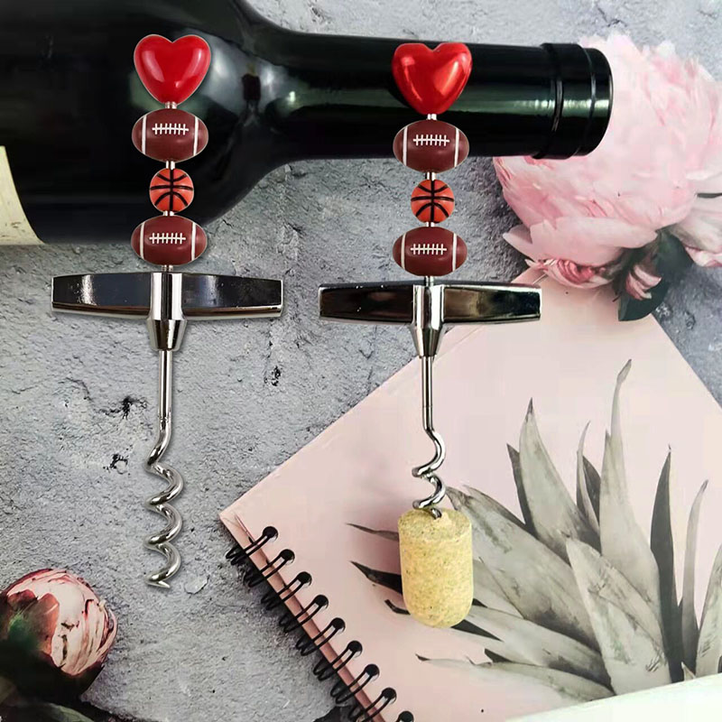 Wholesale Popular and Creative DIY Beaded Red Wine with Thread Bottle Opener, Holiday Party Bottle O