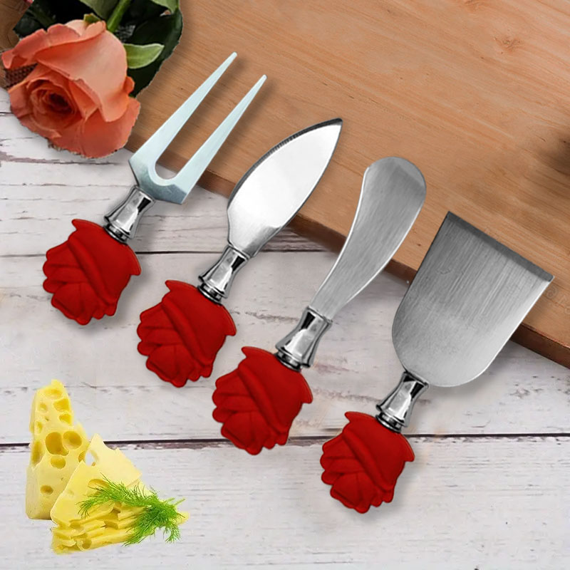 3/4pcs/set Spring Festival, Valentine's Day gift box Cheese Knife Set, Stainless Steel Cheese Slicer