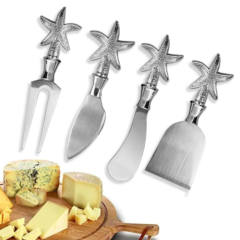 Starfish Cheese Knife Set of 4 and Gift box package cream cheese knife and spreader  fork cutlery se