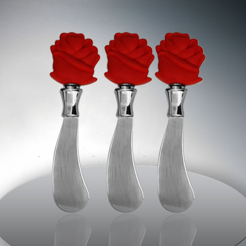 Valentine's Day  plated rose decoration thickened stainless steel cheese knife butter coating knife 