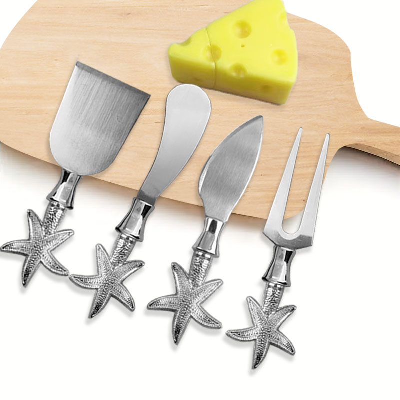 Starfish Cheese Knife Set and Gift box package cream cheese knife and spreader  fork cutlery set-  S