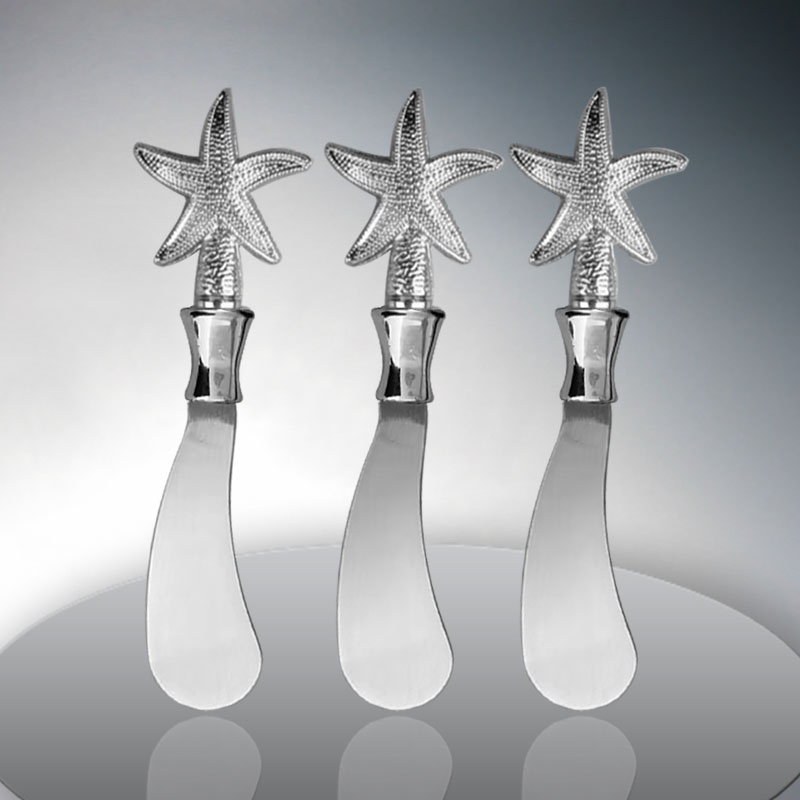 Butter Spreader Knife, Cheese Cutter, Wide Blade Stainless Steel Spreader Knife With Starfish  Decor