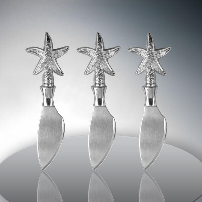 Thickened Butter Knife, Starfish Pattern decorated, Household Cheese Knife, Baking Chocolate Knife,