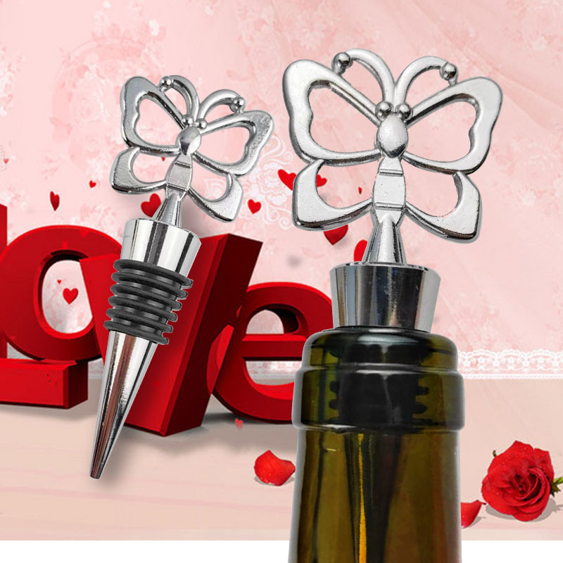 Wholesale Butterfly shape Wine Stopper ,Wine Corker Sealer alloy Silicone Champagne Wine Bottle Stop