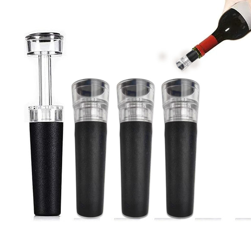 Red wine vacuum stopper, reusable wine bottle stopper with built-in vacuum pump leak proof bottle se