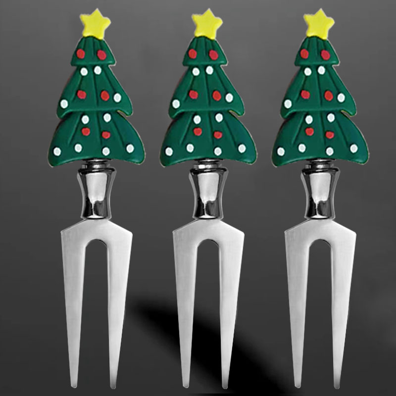 Thickened Butter Forks, Christmas Tree Designed, Household Cheese Fork, Baking Chocolate Fork, Cake 