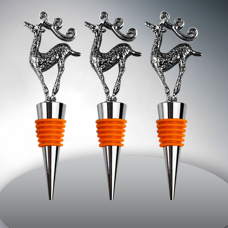 Vacuum silicone stopper is an ideal wine accessory gift and beverage bottle stopper. Silver sika dee