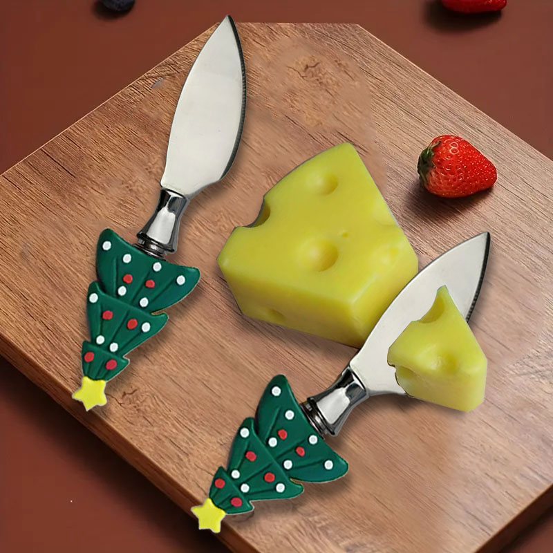 Thickened Butter Knife, Christmas Tree Patten, Household Cheese Knife, Baking Chocolate Knife, Party