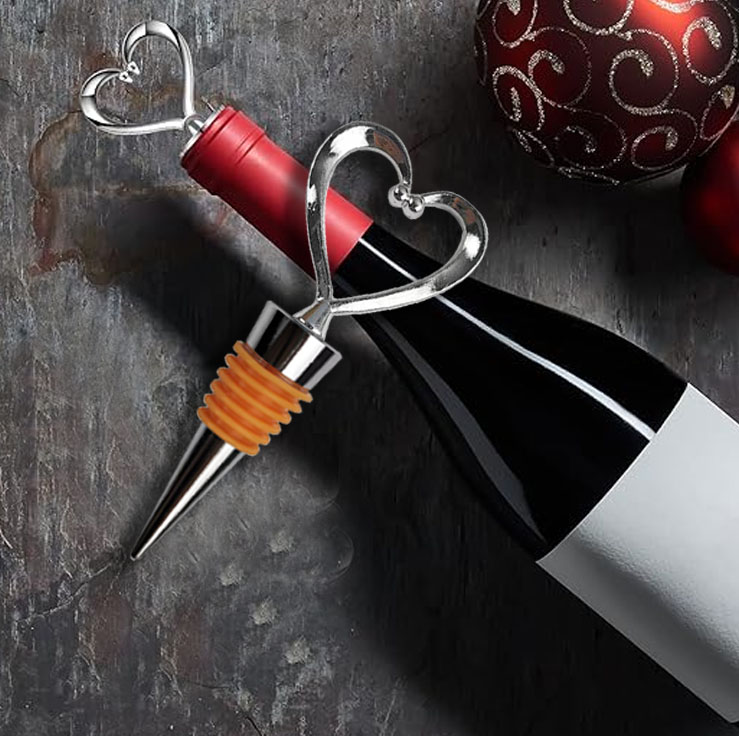 Heart shaped orange wine stopper for guests, wedding gifts, love drinks, bottle stoppers, champagne 